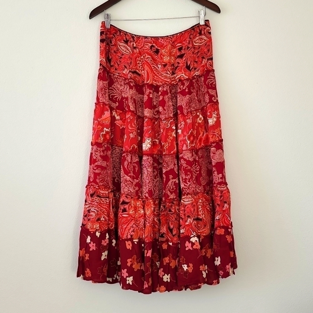 Stonebridge signature tiered Maxi skirt Cottagecore Peasant Bohemian Boho
